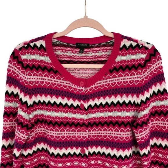 Talbots Lambswool Blend Fair Island Cardigan Sweater MP - Picture 3 of 6